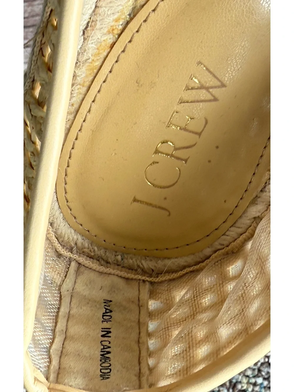 J. Crew Tan Espadrille Slip-On Flats